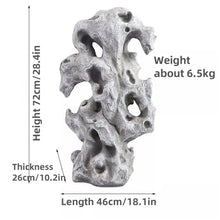 Fiberglass Decorative Fake Stones, Realistic Texture of Fake Rock, Landscape Fake Rocks, Non-hollow Artificial Fake Stone, Faux Stone for Outdoor Garden, Farm, Indoor Decoration(28.4*18.1*10.2in)