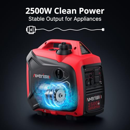 AMERISUN 2500W Gas Inverter Generator,Portable Generator with CO Sensor