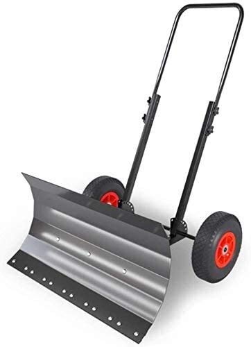 Snow Shovels Snow Shovel Double Pole Snow Removal Shovel with Wheel|Heavy-Duty Adjustable Height Handle Snow Plow |Used for Road Snow Cleaning Snow Pusher