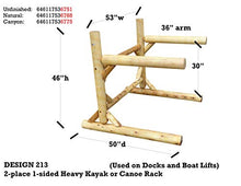 Log Kayak Rack 2-Place 1-Sided Heavy Kayak/Canoe Rack Canyon Brown