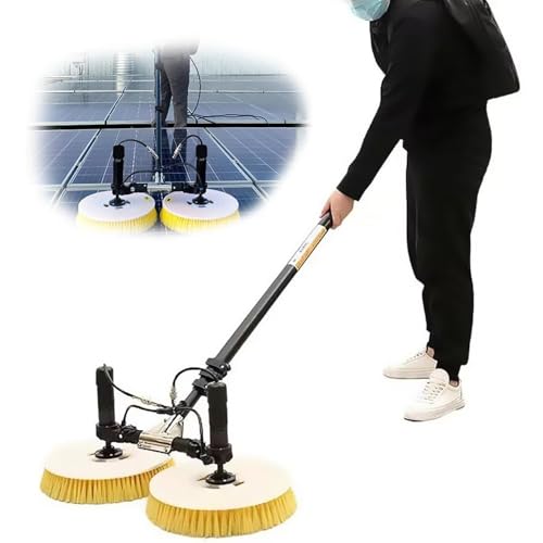 ZHLINGQ Solar Panel Cleaner, Solar Dual-Head Automatic Cleaning Brush with 3.5m - 5.5m Adjustable Extension Rod, 70cm Dual Head Automatic Window Cleaner Glass Washing Equipment,5.5m-BothTwo