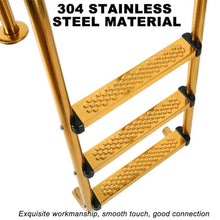 TT-YEL Gold 304 Stainless Steel Pool Ladder with 3 Built-in Pool Steps, Detachable Treads for Underground Pool Ladder, Spa Escalator, Suitable for Water Parks, Hotels