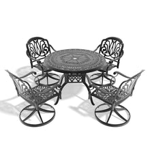 callmego Durable Cast Aluminum Outdoor Dining Set with Weather-Resistant Cushions for Patio, Deck, or Garden Seating