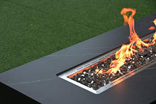 AMS Firepit | Black Varna Marble Porcelain Fire Table | Propane 60’’ L x 28’’ W x 17’' H