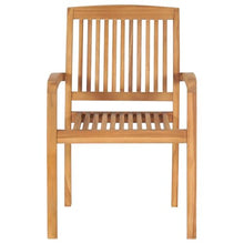KPOTUERTU Teak Wood Stacking Patio Dining Chairs with Cushions, 8 Pack