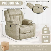 LAFWELL Retro Rocking Recliner Chair, Massage Rocker Recliner Chair with Vibration Massage and Heat, USB and Type-C Ports,360° Swivel Chairs,Living Room, Bedroom, Nursery, RV, Beige
