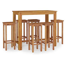 HKTMGDNG 7-Piece Acacia Wood Garden Bar Set
