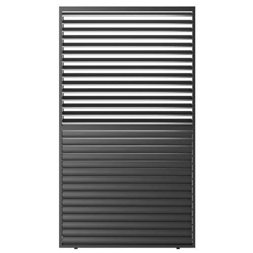 Kaimei Aluminum Shutter Wall Louver Grille for Pergola 1/3 Coverage 13ft Black