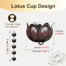 WAHHWF Lotus Flower Rain Chain for Gutter, with Bronze Finish