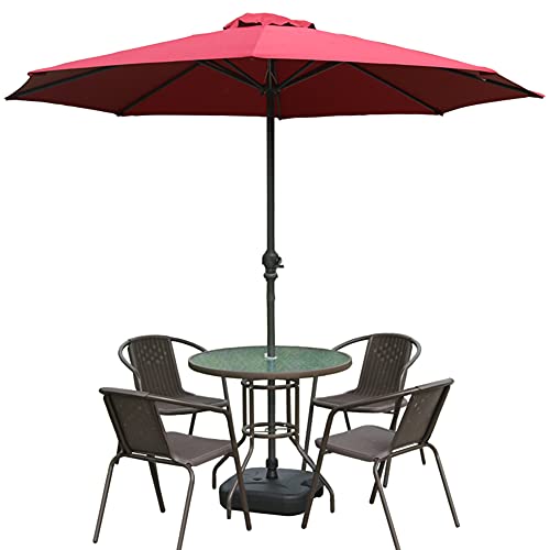 ARGENTFLUX 9ft/2.7cm Patio Umbrella Parasol Outdoor Table Market Umbrella Large Sun Shade Umbrella, Iron Pole, Polyester Canopy, 8 Ribs