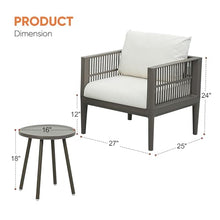 Werph Outdoor Bistro Table and Chairs Set of 2 for Backyard & Deck, Beige