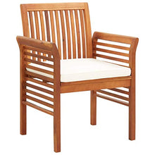 YUOGHRTFE Acacia Wood Garden Dining Chairs with Cushions 8 Pack