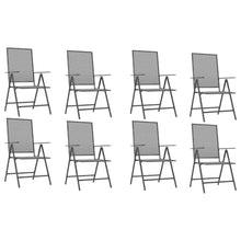 Molumvel 9 Piece Patio Dining Set, Anthracite Steel Garden Furniture