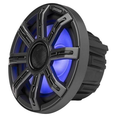 KICKER MSC 8-Inch Premium Marine 4-Ohm LED Coaxial Speakers, Pair