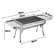 MWUCAIXIA Stainless Steel BBQ Charcoal Grill, Portable Folding Outdoor Barbecue Griddle Cooking Appliance for Camping, Hiking, Picnic