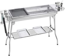 BBQ Grill Outdoor Portable BBQ Charcoal Grill, Smoker Barbecue Folded Stainless Steel Grills for Outdoor Cooking Camping Hiking Picnics