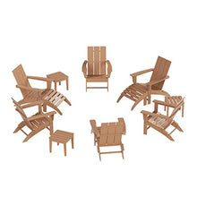 WO WESTIN OUTDOOR 12-Piece Folding Poly Lumber Adirondack Chairs Teak