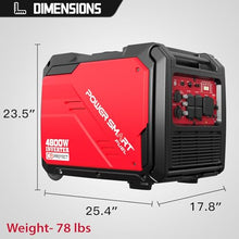 PowerSmart 4800W Inverter Generator,Parallel Ready&Electric Start Super Quite Gas Powered,RV Ready with 30A Outlet, EPA & CARB Compliant for Home Backup, Camping,Portable Power Station