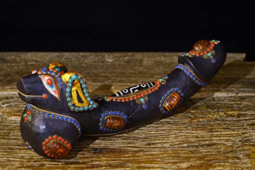 Generic Tibetan Temple Meteorite Mosaic Dzi Beads 11" 1