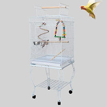 QTBH Flight Cage Pet Interactive Racks and Movable Parrot Cages are Suitable for Canaries Small Parrots, Finches, Love Birds and Parakeets Bird Cage (Color : White)