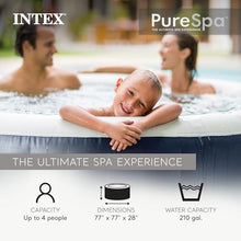 INTEX PureSpa 4 Person Inflatable Hot Tub with Energy-Efficient Spa Cover