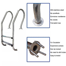 Swimming Pool Ladder, Non-Slip 2 Tread Pedals Stainless Steel Steps Ladder, Pools Entry and Exit System, Pool Pedals Handrail, 3 Thicknesses (Silver Tube Wall 1.0mm)