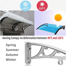 GJZDPMY Complete Awning Kit 39"x91" -Outdoor Awnings for Windows Decks & Patios Featuring Black Steel Brackets & Clear Panels - Weather-Resistant Metal Awning Solution