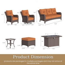 Aeeiua 10 Piece Patio Furniture Set with Fire Pit Table