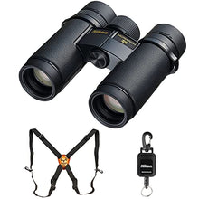 Nikon 8x30 Monarch HG Binoculars Bundle with Bino-System Harness and Rangefinder Tether Black