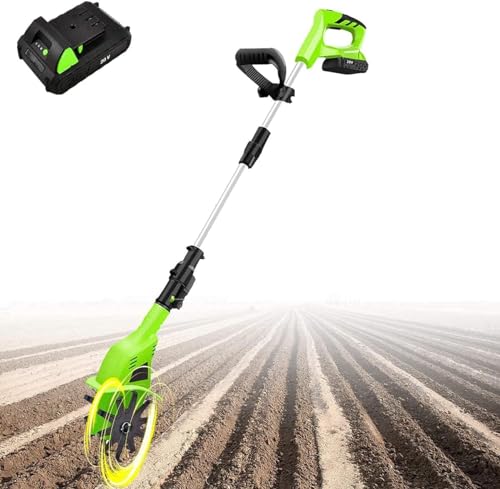 UWYTGF Garden Tiller,Electric Tillers Electric Garden Rotavator, Garden Tiller Cordless, Power Weeder/Cultivator,Working Depth 25Cm Cordless Garden Cultivator