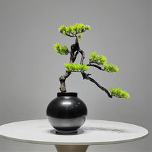 YXIANG56Q Fake Plants Artificial Bonsai Tree Indoor Fake Plants Decor with Round Black Ceramic Pots for Office Desk Bonsai Tree
