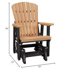 American Furniture Classics OS Home and Office Model 515CBK Fan Back Glider in Cedar with a Black Base