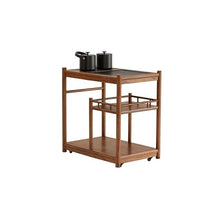 GKOKG Coffee Tables Chinese Style Tea Cabinet Solid Wood Small Table Side Trolley Mobile