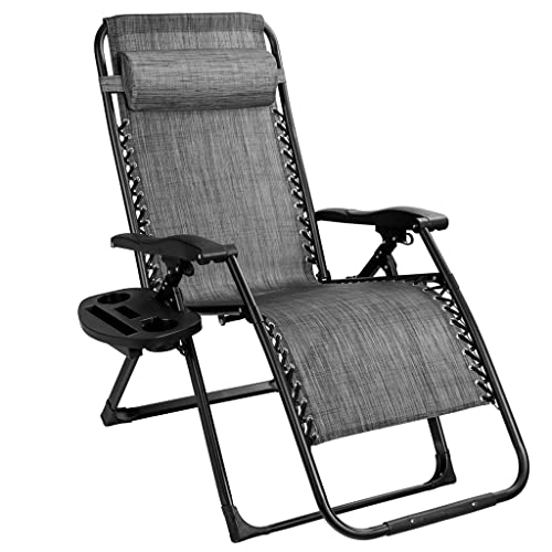 TEOYETTSF Extra Large Lounge Chair Patio Folding Recliner Grey