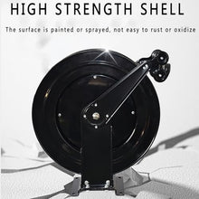 Automatic Retractable Hose Reel, Pressure Washer Hose Reel with Any Card Slot, Stainless Steel Bearings and Set Piece, for Watering Car Washing Pet Showers and Floor Cleaning