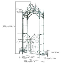 OREKPOT Garden Arch Trellis, Metal Pergola Arbor, Heavy Duty Arbour Archwayfor Ceremony Decoration Outdoor Lawn Backyard Climbing Plant Lawn，200cm/78.7in