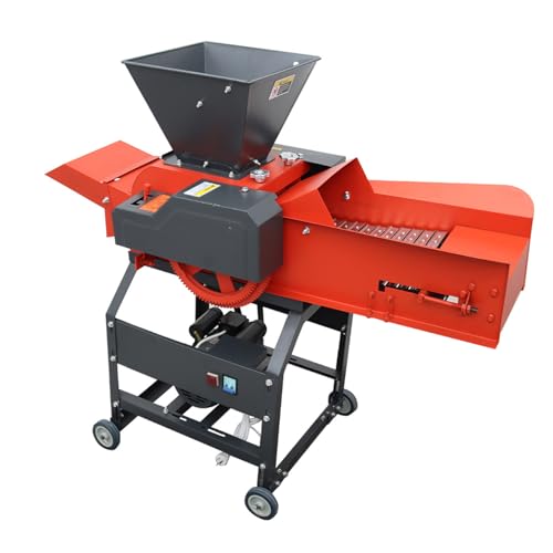 INTSUPERMAI Hay Cutter Pulverizer Grass Crusher 4-Blade Machine Red