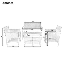 MLLXUXANCC Outdoor Furniture Set 4 Piece Rattan Sofa Seating Group with Cushions for Garden Patio Terrace 2 Colors (Color : A) (A)