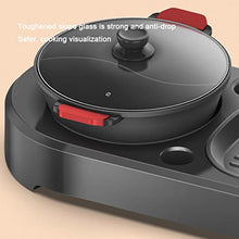 YYDS Hot Pot Separable Electric Hot Pot Barbecue Integrated Multifunctional Barbecue Plate Non-Stick Barbecue Grill Electric Grill (Color : Round Pot)