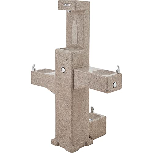 Global Industrial Outdoor Bottle Filler, Bi-Level Fountain & Pet Station