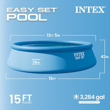 Intex Easy Set 15ft x 42in Inflatable Ring Above Ground Pool Set w/Pump
