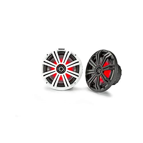 KICKER KMC2 Marine Receiver & 2 Pair 45KM84L 8" LED Speakers Bundle