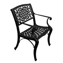 Oakland Living Modern Ornate Outdoor Mesh Aluminum 63-in Black Hexagon Patio Dining Set with Six Chairs