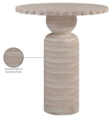 Meridian Furniture 77035Travertine-T Petalia Collection Art Deco Indoor/Outdoor Concrete Bar Table with Water-Transfer Finish, 36" W x 36" D x 42" H, Travertine