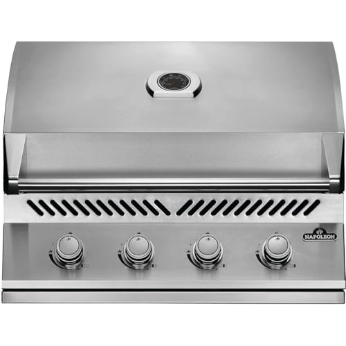 Napoleon Built-In 500 Series 32-Inch Built-In Gas Barbecue Grill Head - BI32NSS - Marine Grade Stainless Steel, Natural Gas, 4 Main Burners, 7.5 mm Stainless Steel Grids, Dual Level Stainless Steel Sear Plates