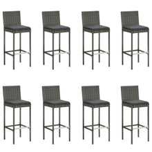 MNCVXAXG 9 Piece Patio Bar Set with Cushions Gray