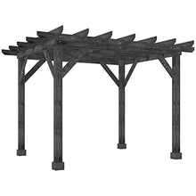 Outsunny 12' x 10' Weather-Resistant Cedar Wood Patio Pergola Black