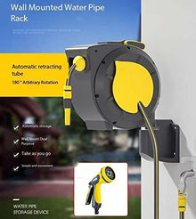 Hose Reel, Wall Mounted Automatic Storage Hose Cart, 180° Rotating Bracket, Suitable For Patio Garden Watering (22m)