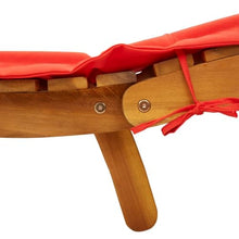 vidaXL Sun Loungers with Cushions 2 pcs Red Solid Wood Acacia