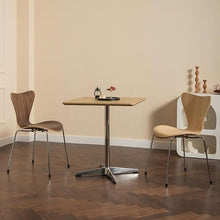 JOSOGO Wood Top Bistro Table, Round/Square with Metal Pedestal Base, Sturdy Space-Saving, Multipurpose Table for Kitchen, Cafe, Balcony Home(B,60cm)